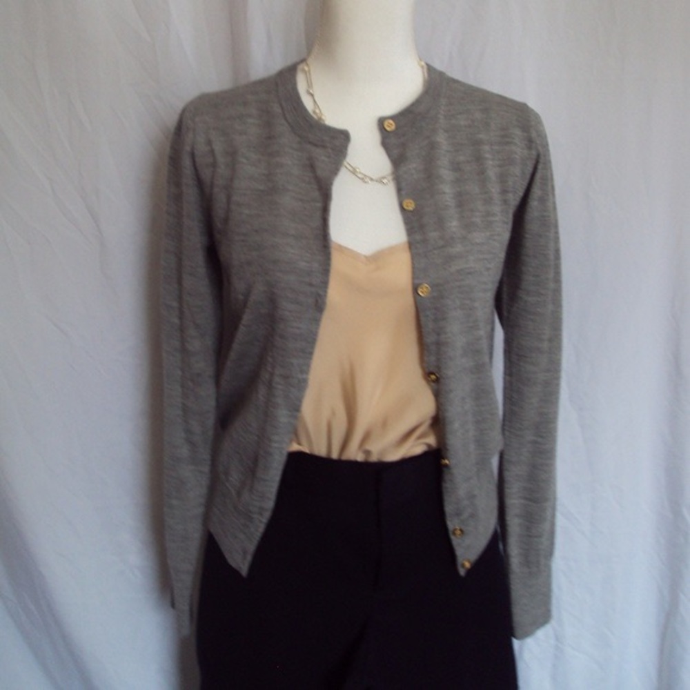 J Crew gold button wool cardigan